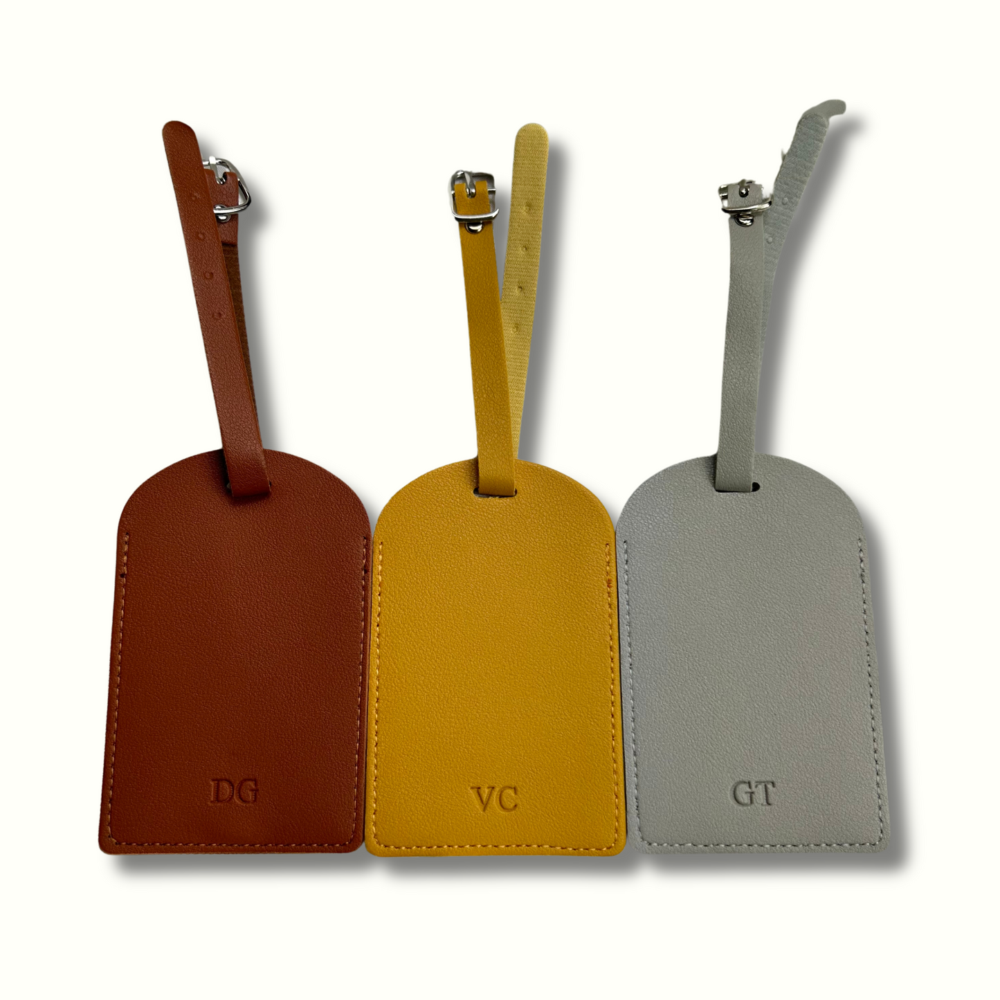 Personalised Vegan Leather Rounded Luggage Tag