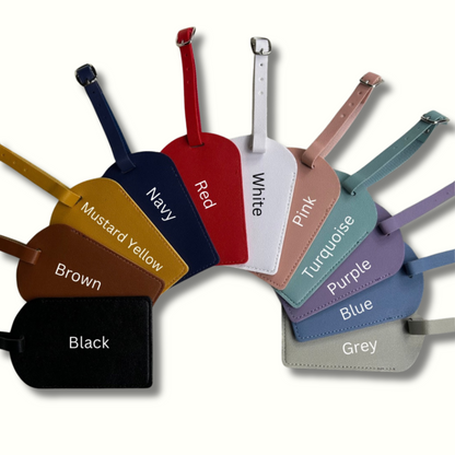 Personalised Vegan Leather Rounded Luggage Tag