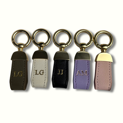 Personalised Leather Short Loop Keychain