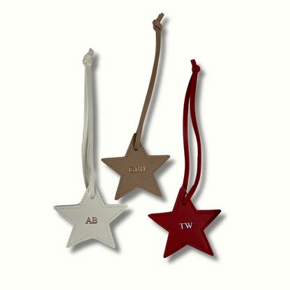 Personalised Vegan Leather Star Bag Charm
