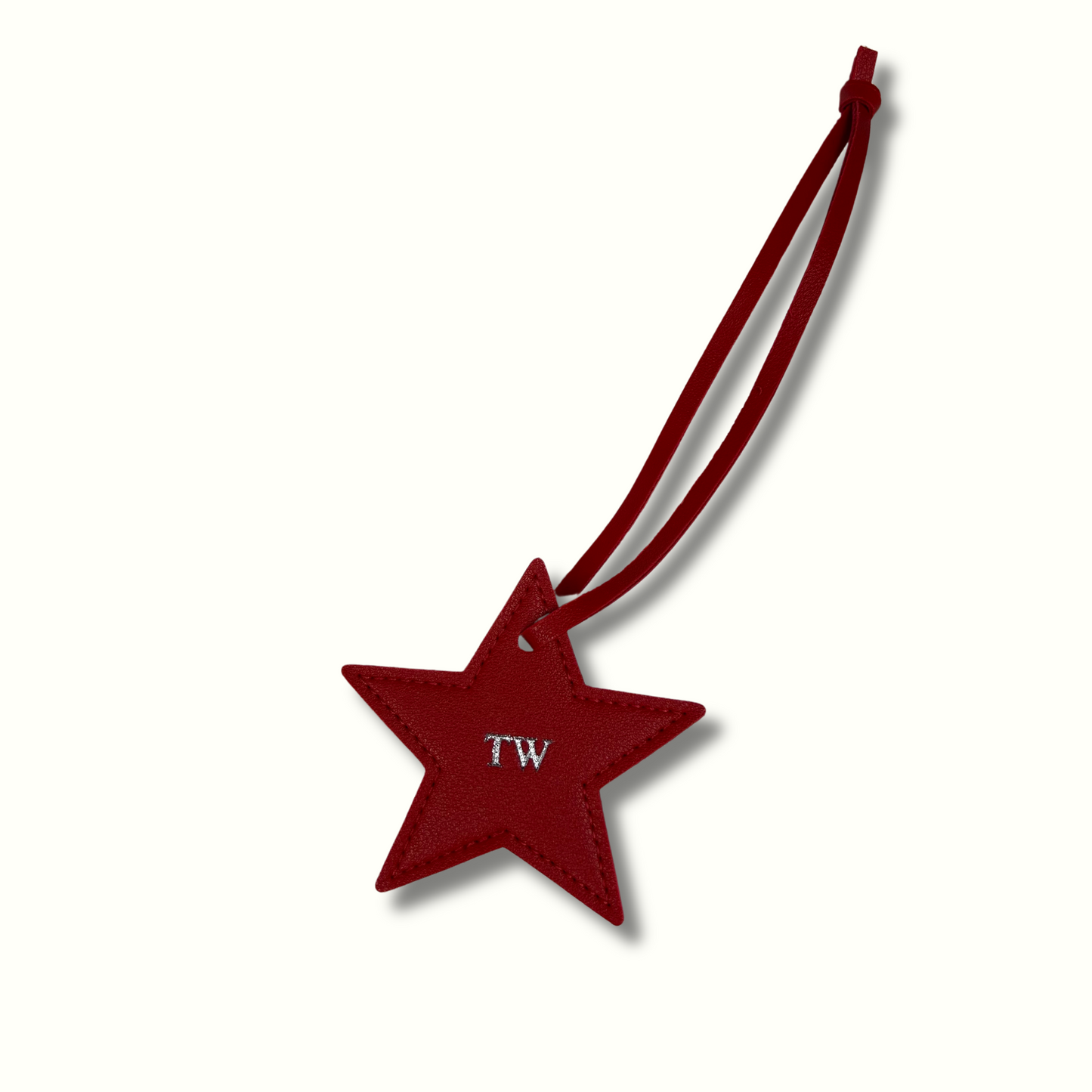 Personalised Vegan Leather Star Bag Charm