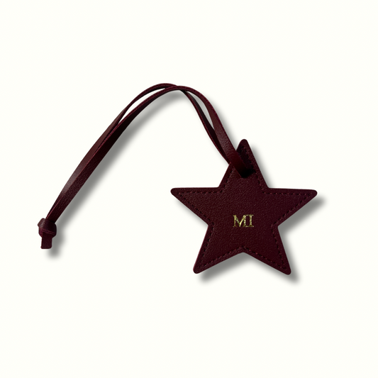 Personalised Vegan Leather Star Bag Charm
