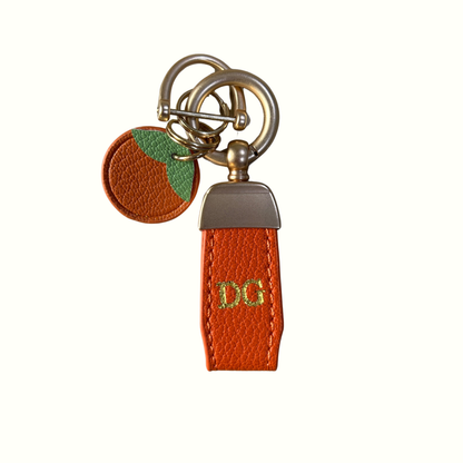 Personalised Orange Charm Keyring
