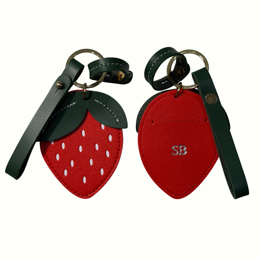 Personalised Strawberry Bag Charm Keyring