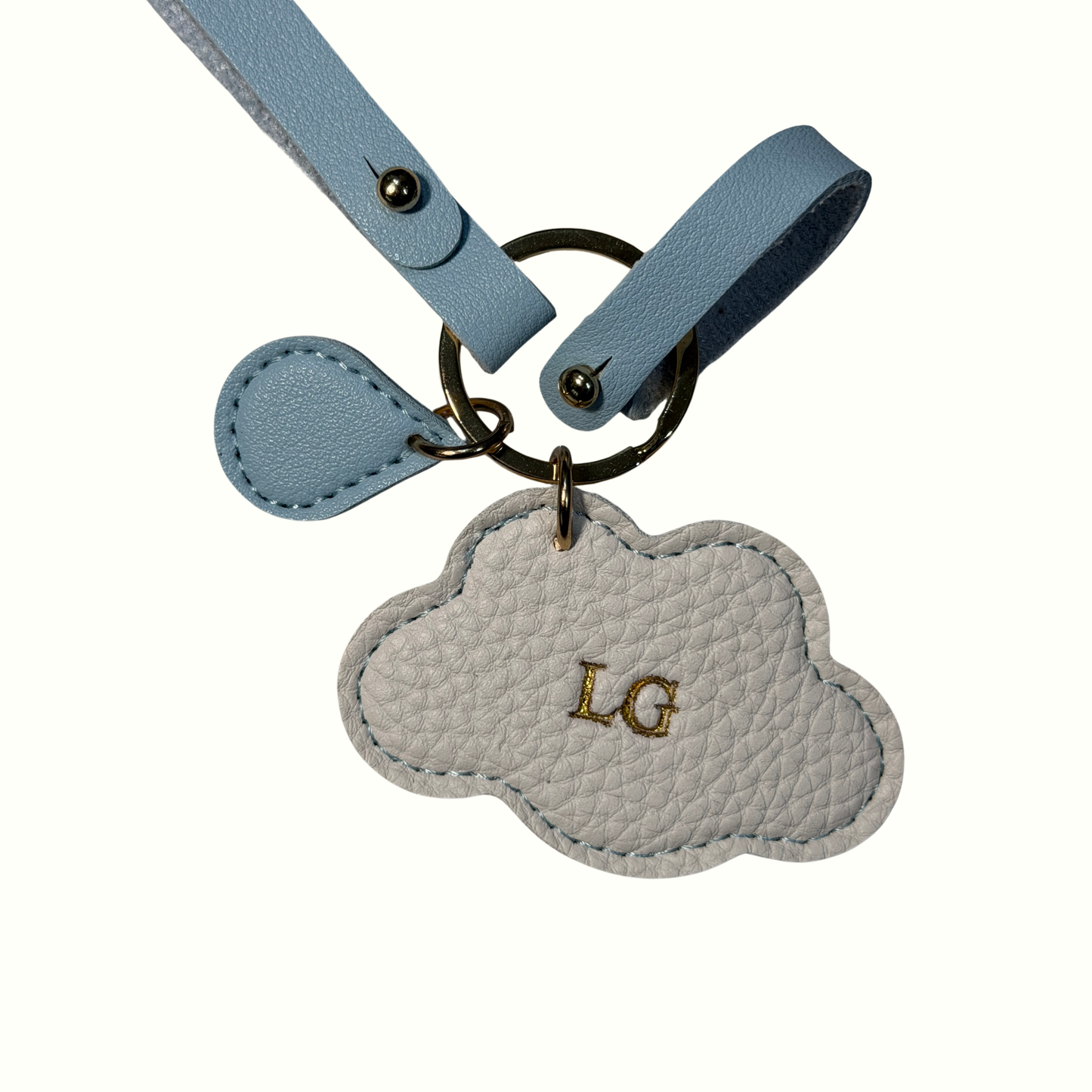Personalised Rain Cloud Bag Charm Keyring
