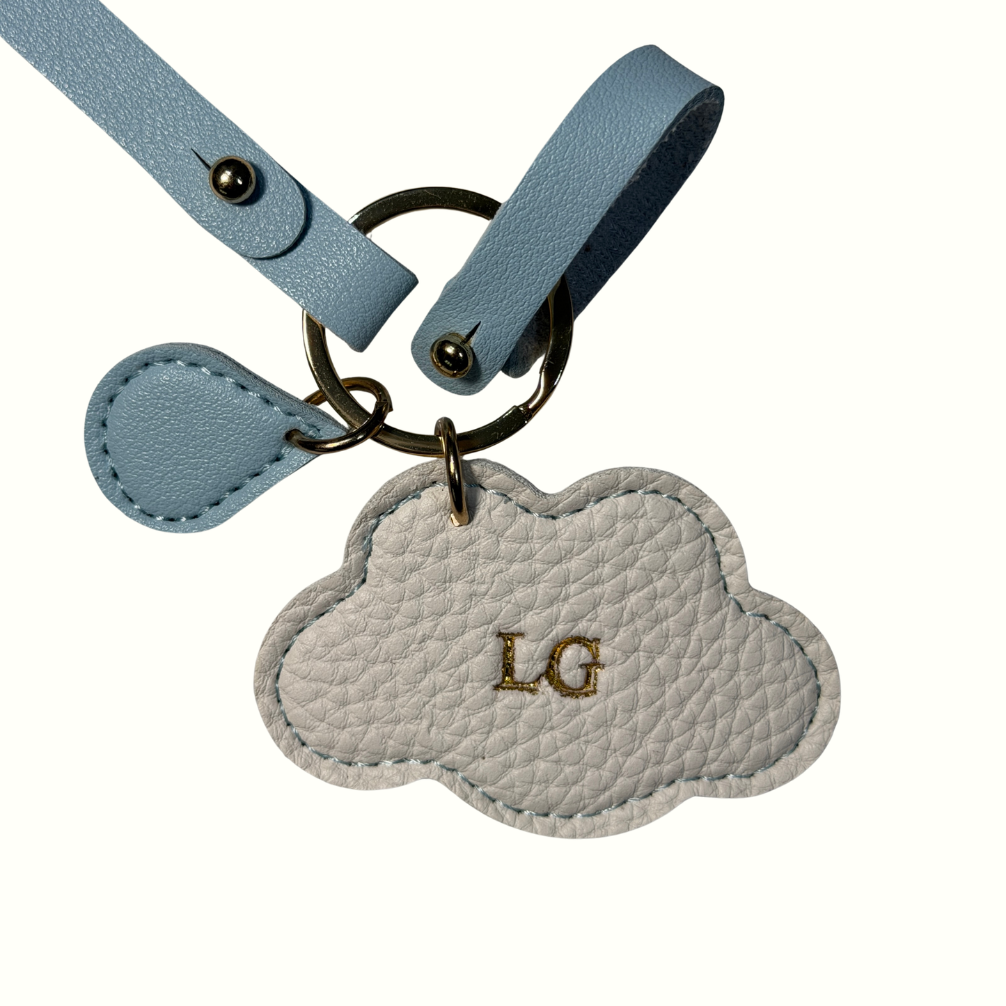 Personalised Rain Cloud Bag Charm Keyring