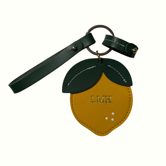 Personalised Lemon Bag Charm Keyring