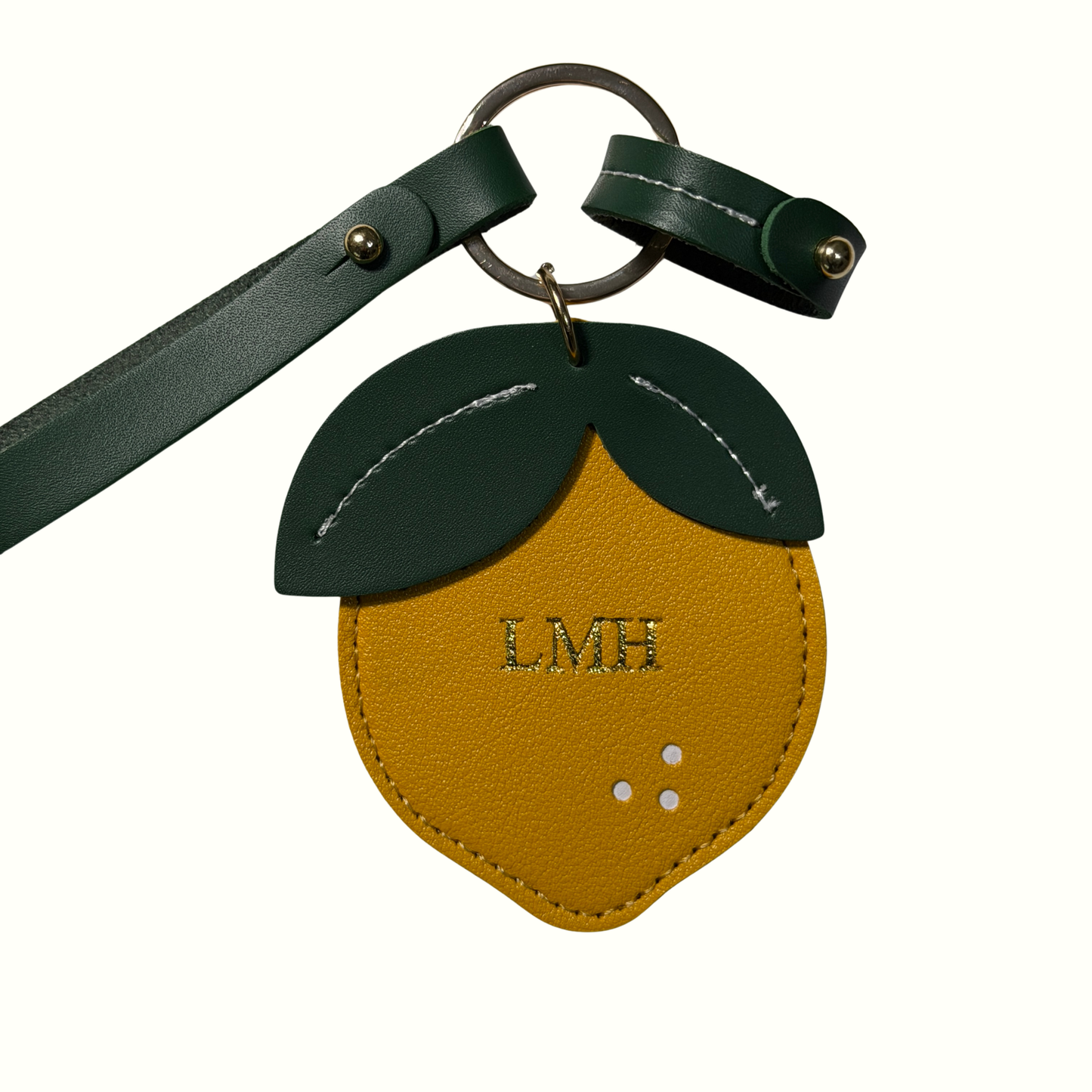 Personalised Lemon Bag Charm Keyring