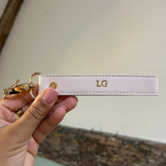Wristlet Keychain - Oyster/ Gold - LG