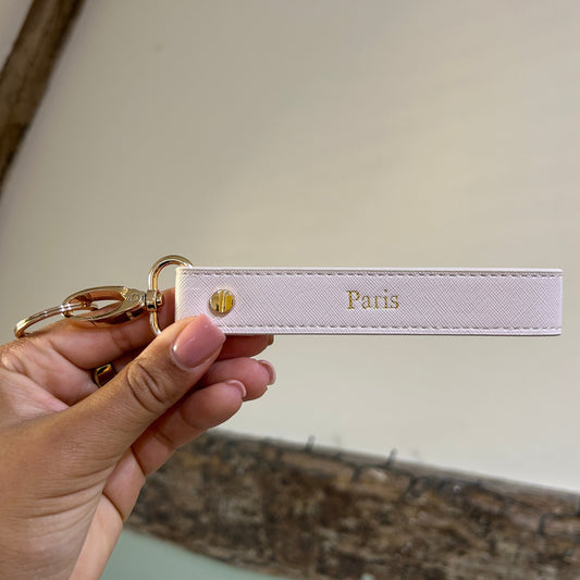 Wristlet Keychain - Oyster/ Gold - Paris