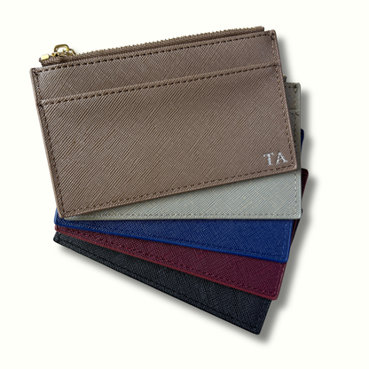 Personalised Vegan Leather Zip Cardholder