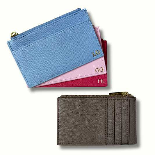 Personalised Vegan Leather Zip Cardholder
