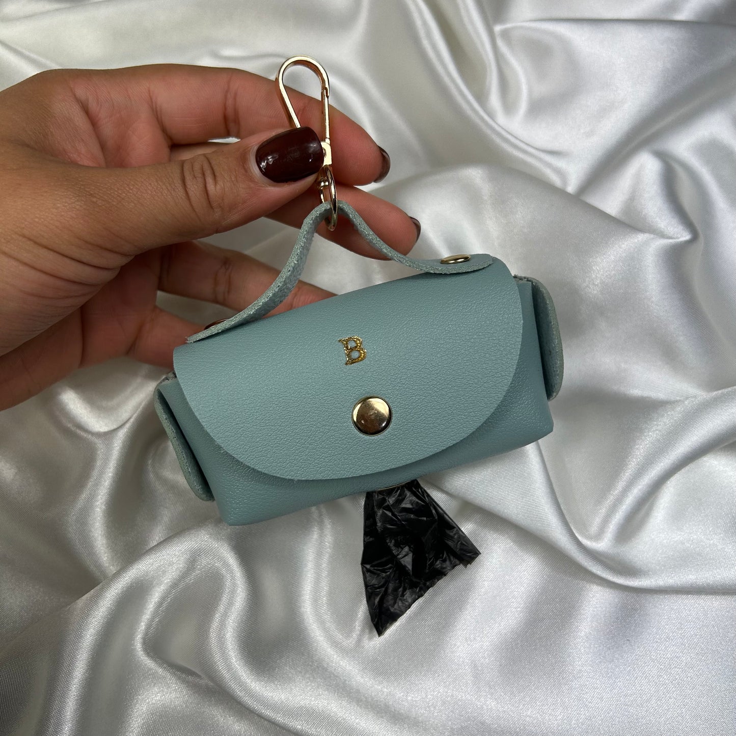Personalised Vegan Leather Dog Poo Bag Holder