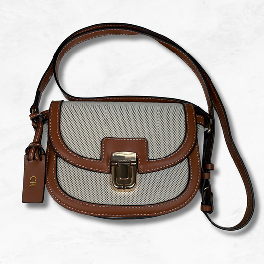 Personalised Vegan Leather Canvas Crossbody Bag