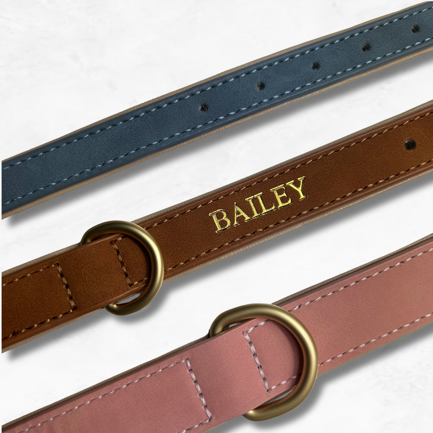 Personalised Vegan Suede Leather Dog Collar & Lead Set