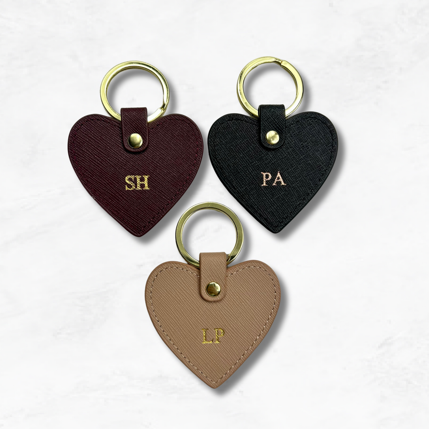 Personalised Leather Heart Keychain