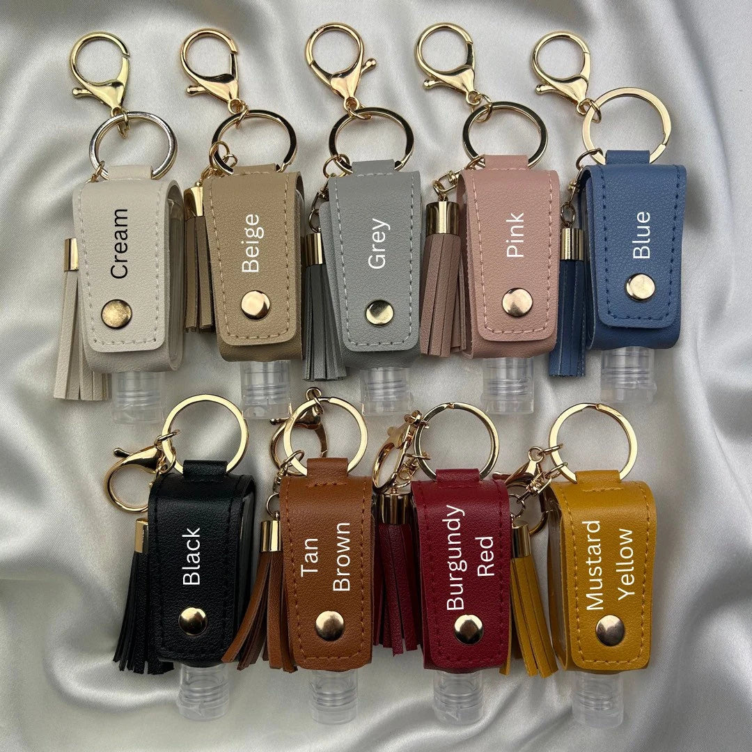 Personalised Hand Sanitiser Holder with Bottle Keychain