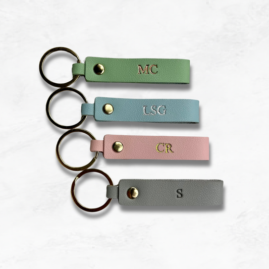 Personalised Vegan Leather Loop Keychain