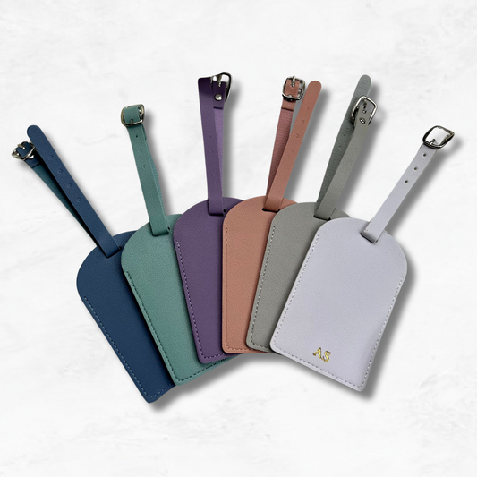Personalised Vegan Leather Rounded Luggage Tag