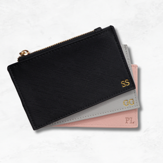 Personalised Vegan Leather Zip Cardholder